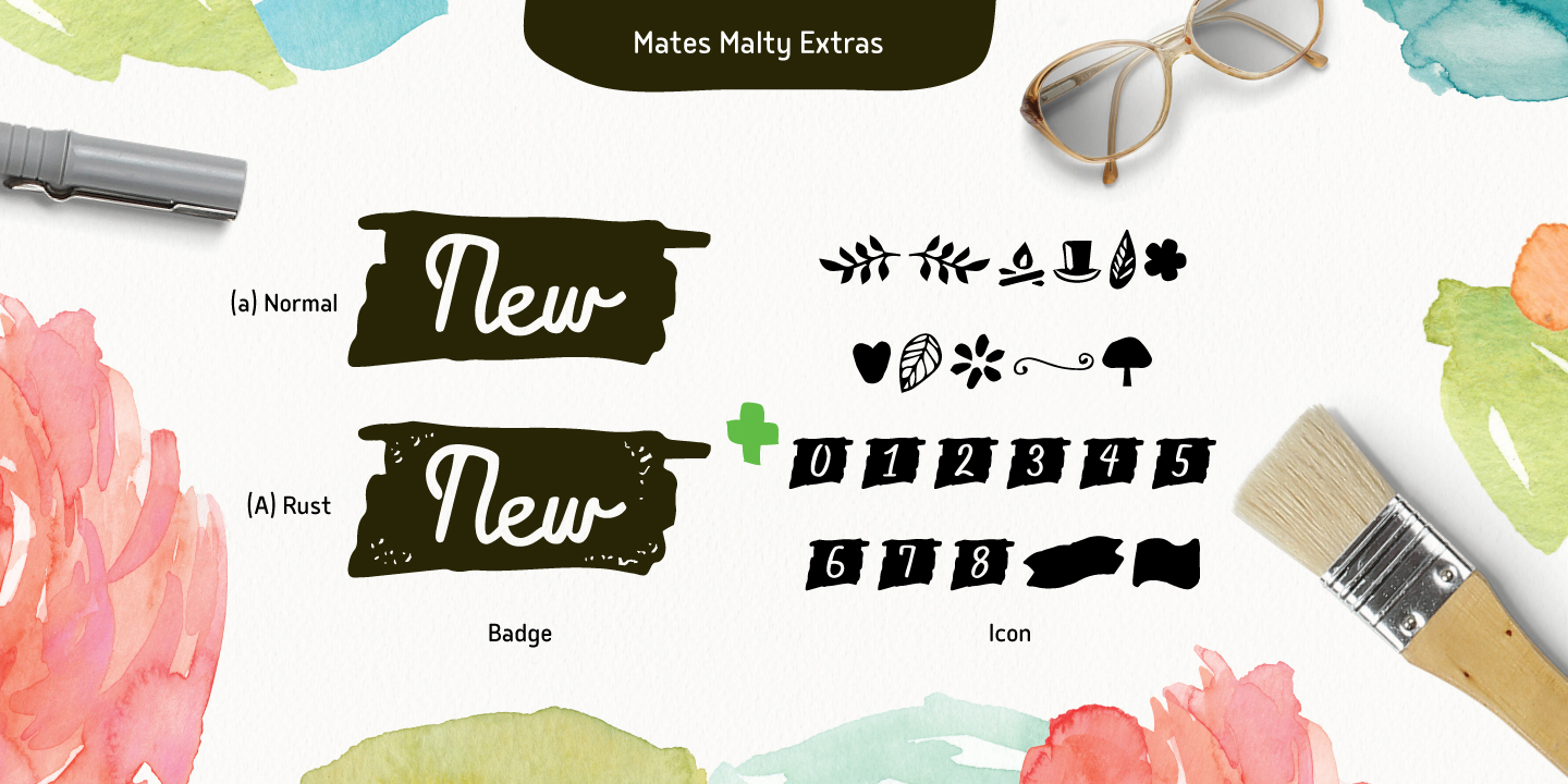 Ejemplo de fuente Mates Malty Brush Rust